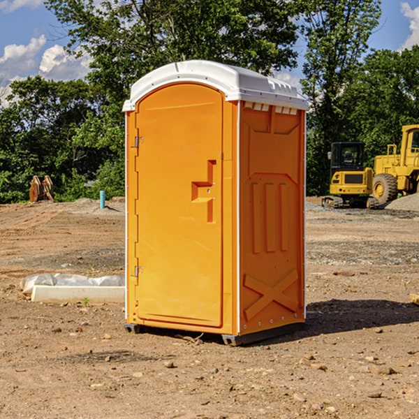 how often are the portable restrooms cleaned and serviced during a rental period in Brimfield